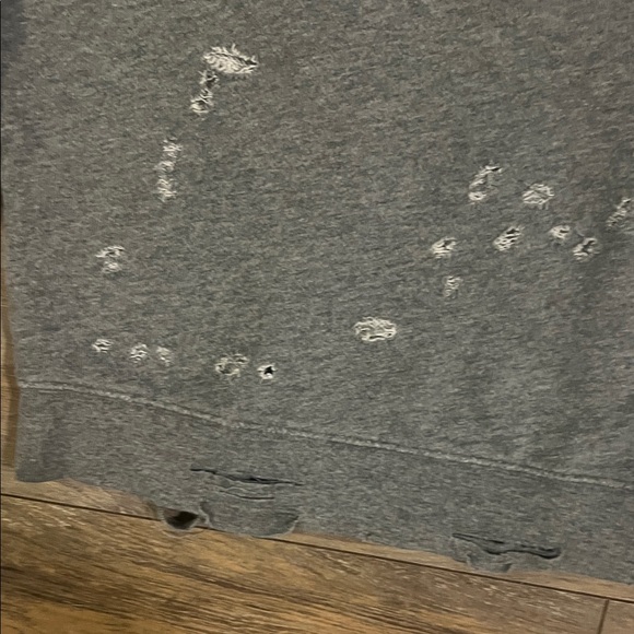 Express Gray Distressed Sweatshirt - Picture 3 of 6